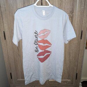*3 FOR $9* Canvas. Bella + Canvas Be Mine Lips Kiss Kisses Love Tee Shirt Top S